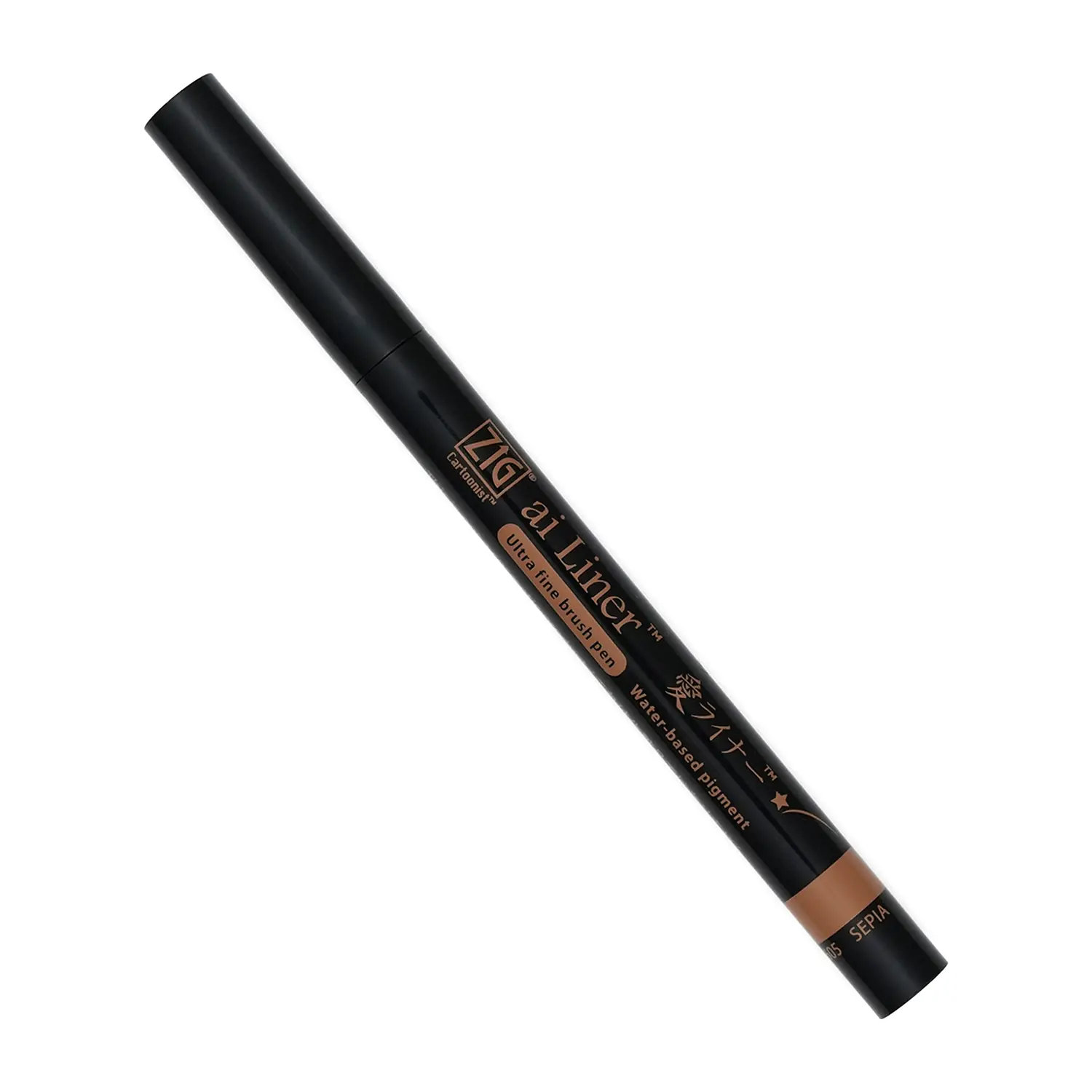Kuretake ZIG Cartoonist ai Liner Brush Pen Sepia for Manga, Illustration and Calligraphy