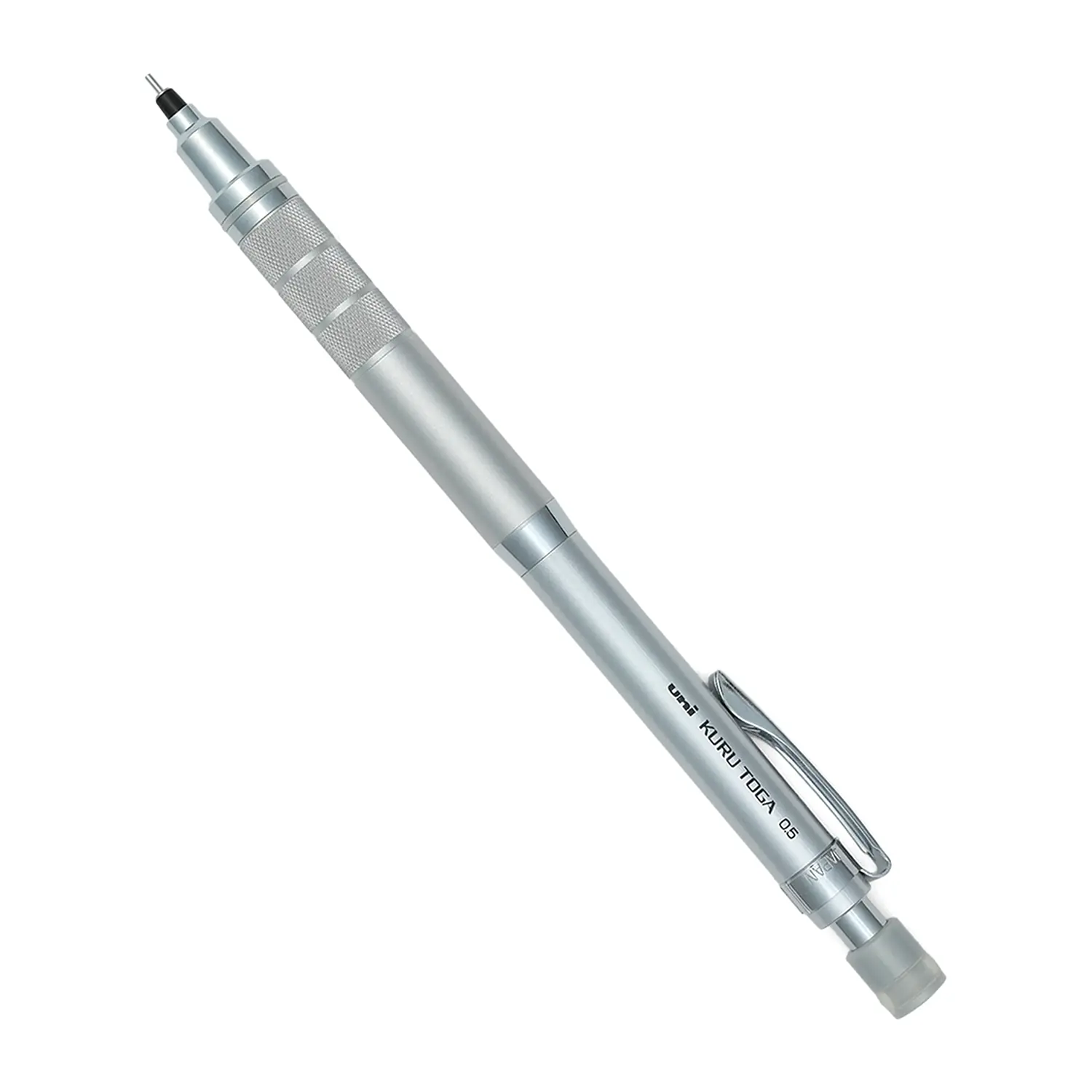 Uni Kuru Toga Roulette Druckbleistift 0,5 mm Silber zum Zeichnen und Skizzieren