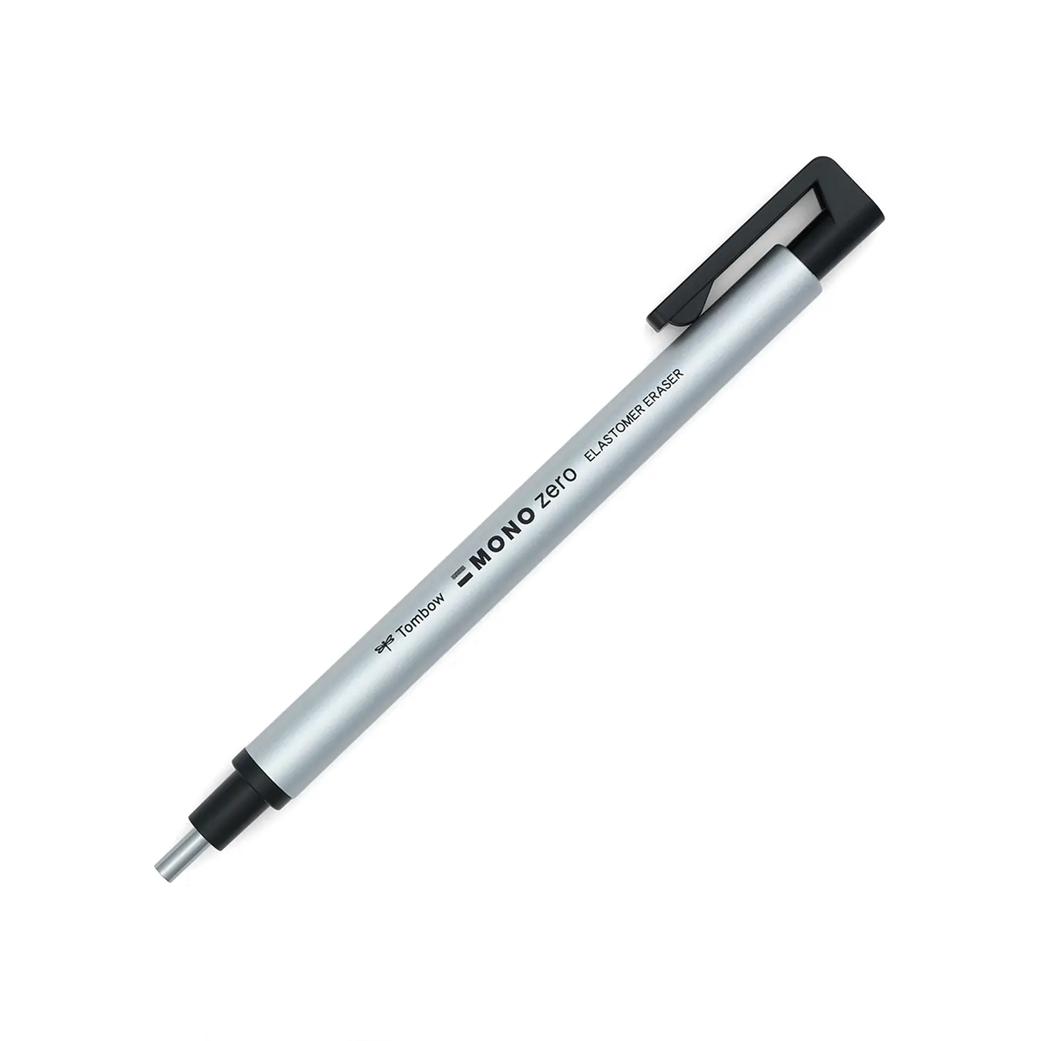 Tombow Mono Zero Radierstift Rund Silber für Bleistift und Graphit