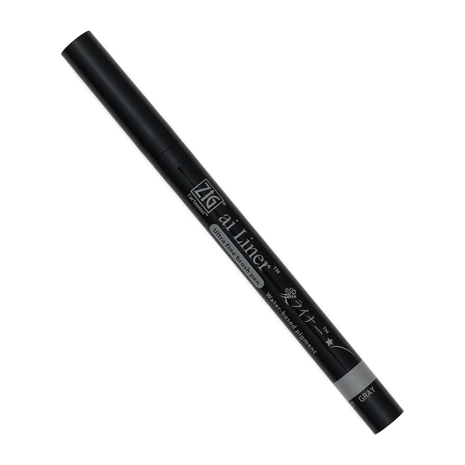 Kuretake ZIG Cartoonist ai Liner Brush Pen Gray for Manga, Illustration and Calligraphy