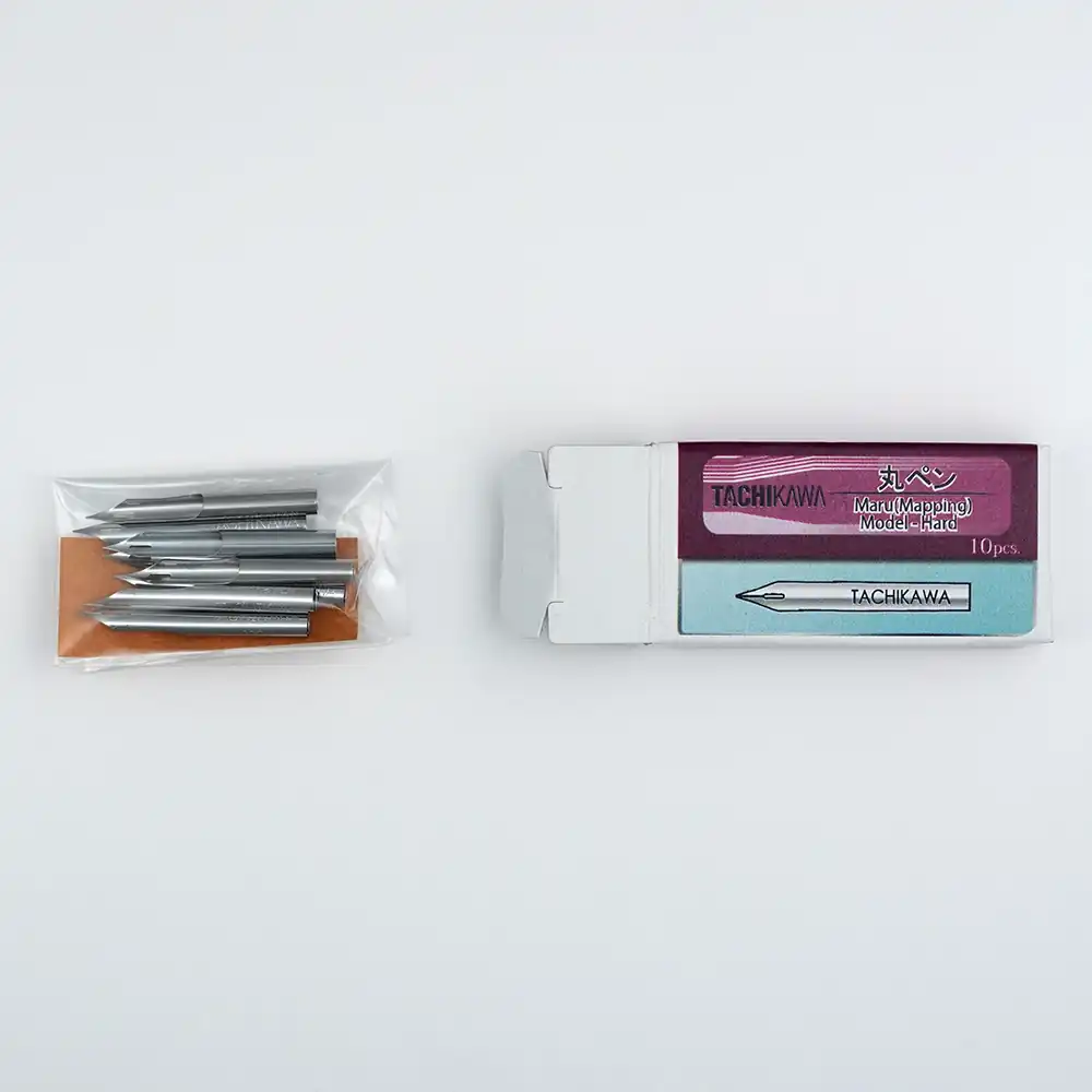 Tachikawa Maru-Pen Zeichenfeder Verpackung mit Inhalt