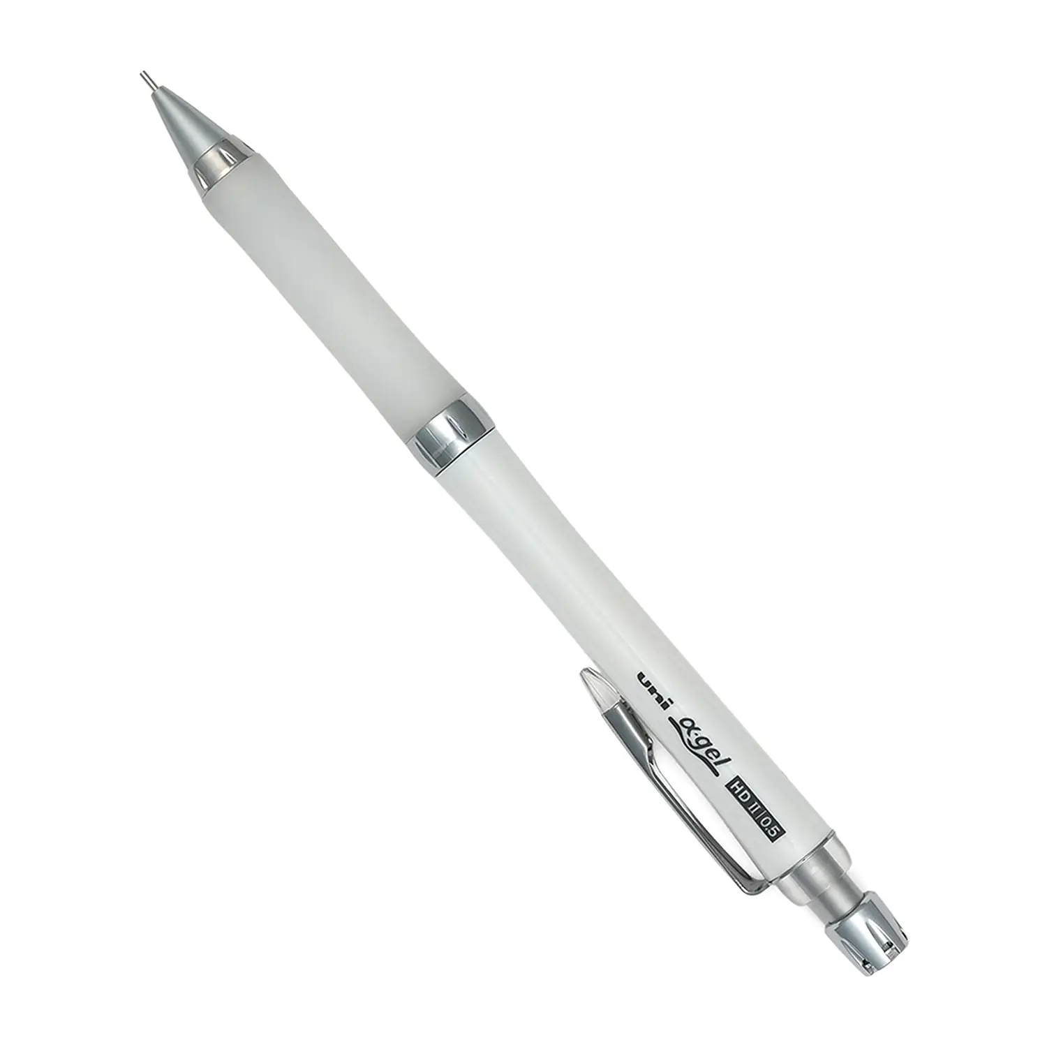 Uni Alpha Gel Slim Mechanical Pencil 0.5 mm White for Drawing and Sketching