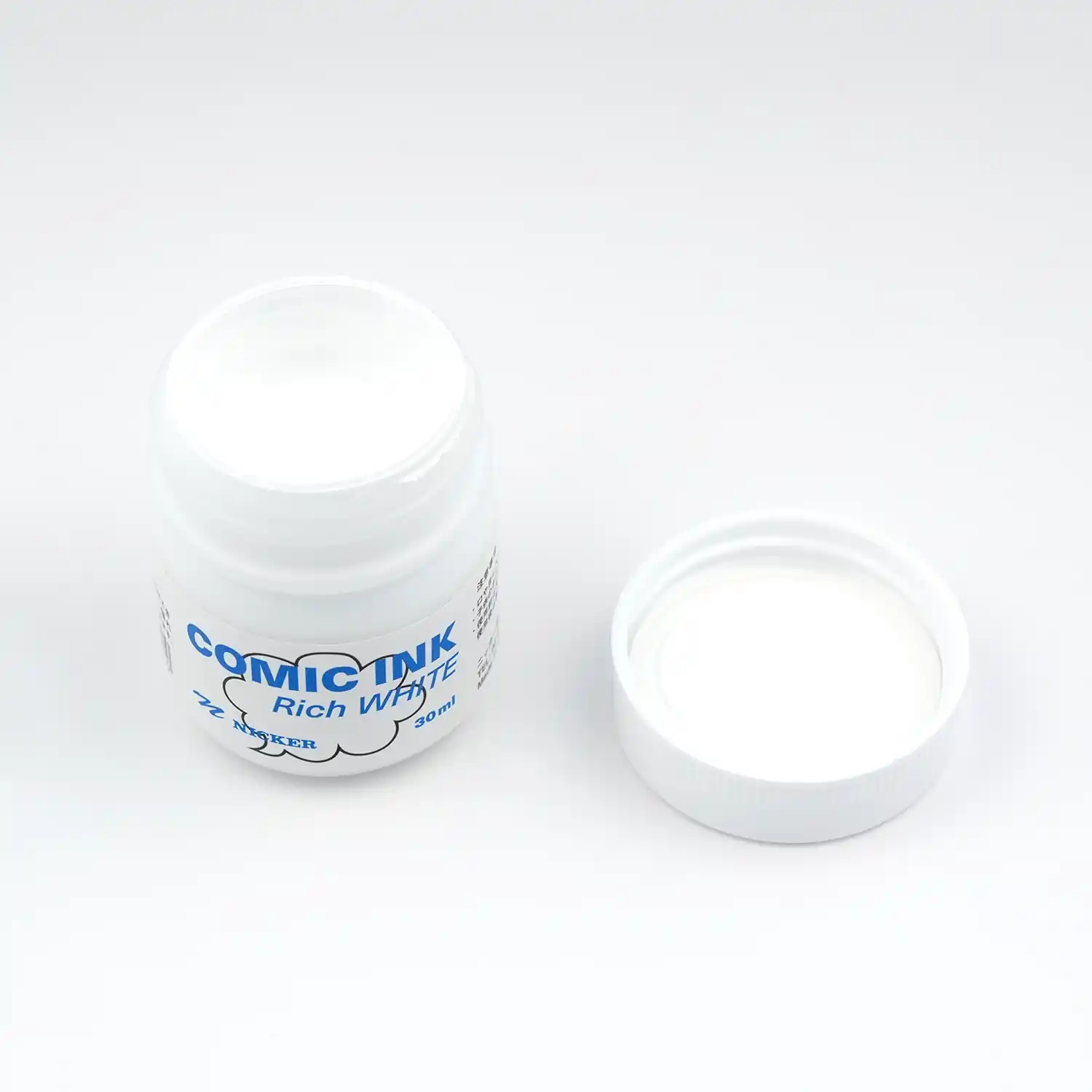 Nicker Comic Rich White Opaque White Lid Open
