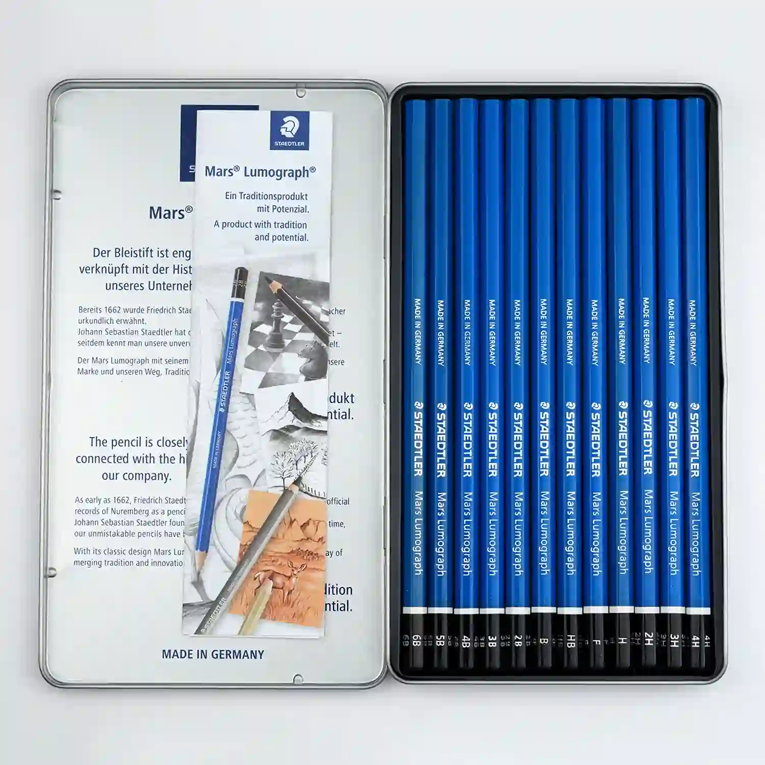 Staedtler Mars Lumograph Pencil 12-Pack Set Contents