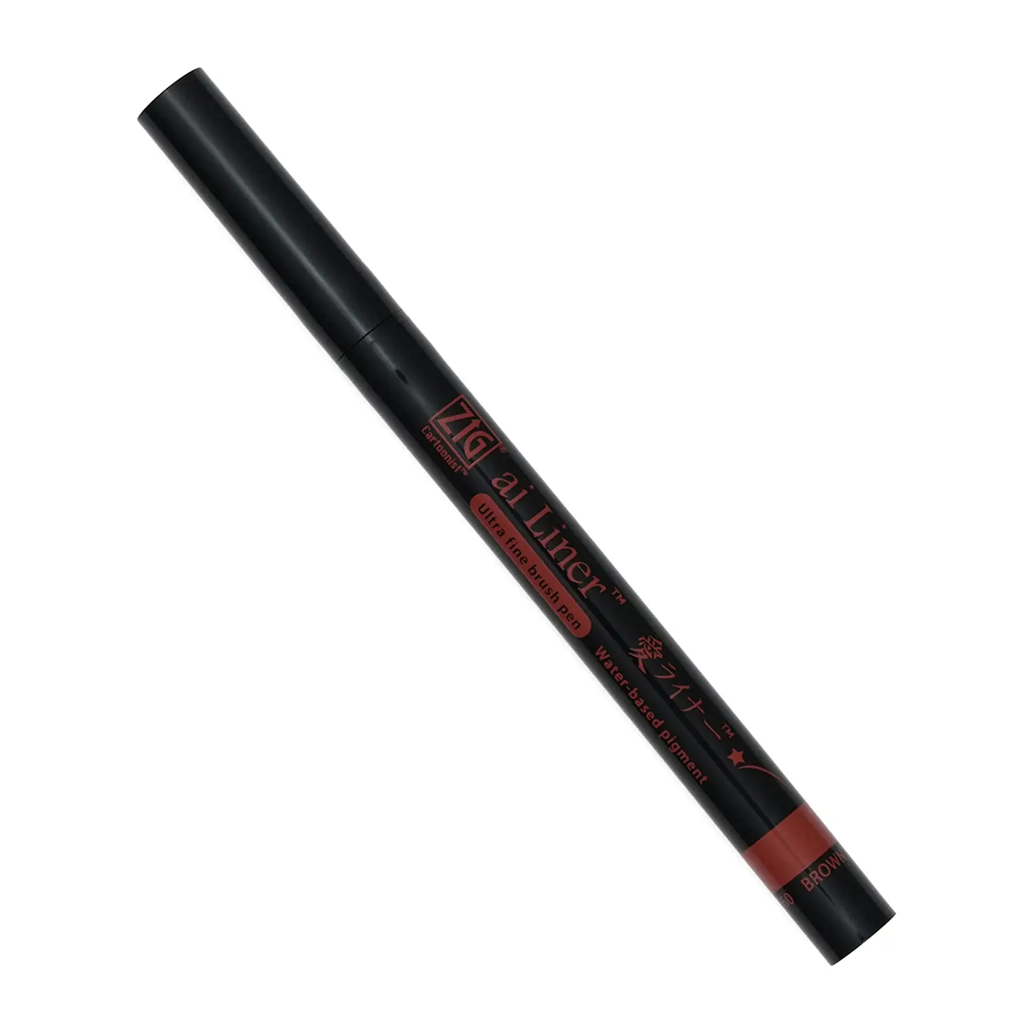 Kuretake ZIG Cartoonist ai Liner Brush Pen Brown for Manga, Illustration and Calligraphy